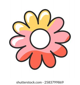 Cute groovy flower bloom design