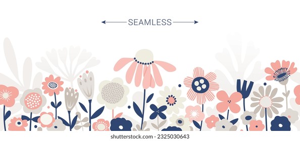 Cute groovy flower seamless patterns with sparkles, hippie psychedelic wave pattern with daisy flowers. Retro background with daisies, funky vintage aesthetic floral textile print vector set