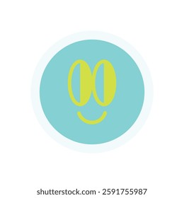 Cute groovy smile emoji sticker. Playful icon of a smiley face. Retro design, modern aesthetic, Y2K element, perfect for decoration and trendy collections.