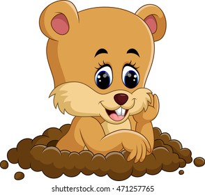 Cute groundhog cartoon