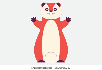 Cute Groundhog Cartoon Vector Illustration Isolated on white background
