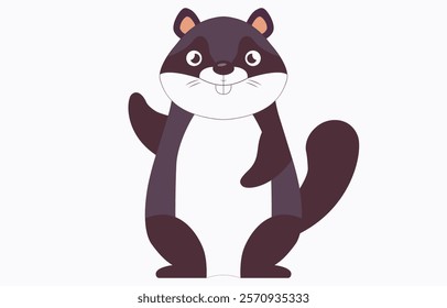 Cute Groundhog Cartoon Vector Illustration Isolated on white background
