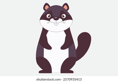 Cute Groundhog Cartoon Vector Illustration Isolated on white background
