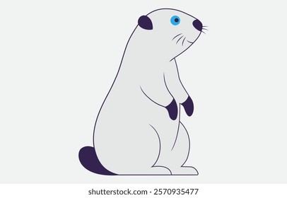 Cute Groundhog Cartoon Vector Illustration Isolated on white background
