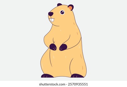 Cute Groundhog Cartoon Vector Illustration Isolated on white background
