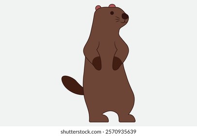 Cute Groundhog Cartoon Vector Illustration Isolated on white background
