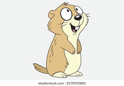 Cute Groundhog Cartoon Vector Illustration Isolated on white background
