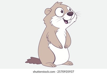 Cute Groundhog Cartoon Vector Illustration Isolated on white background
