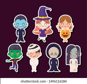 cute group of children disguised