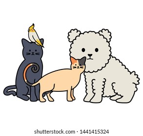 cute group of mascots adorables characters
