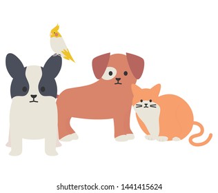 cute group of mascots adorables characters