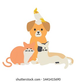 cute group of mascots adorables characters
