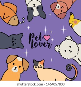 cute group of mascots characters around