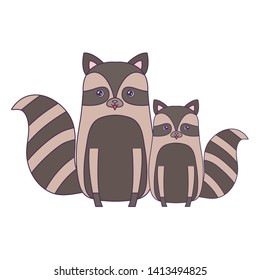 cute group of raccoons animals