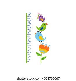 Cute Growth Charts for kids. Vector print for wall decor