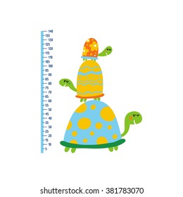 Cute Growth Charts for kids. Vector print for wall decor