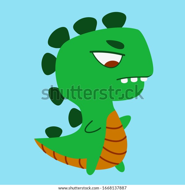 Dinosaure Grincheux Dans Un Style Indifferent Image Vectorielle De Stock Libre De Droits Shutterstock