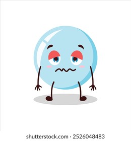 Cute grumpy expression of bubble cartoon character