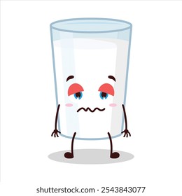 cute grumpy expression of milk character