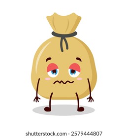 cute grumpy expression of orange juice cartoon character
