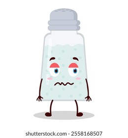 cute grumpy expression of salt cartoon character
