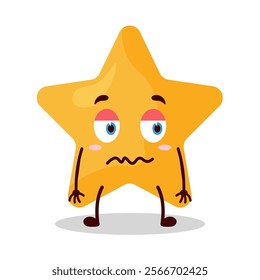 cute grumpy expression of star cartoon character
