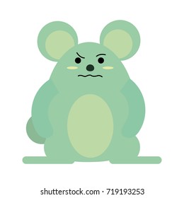 cute grumpy mouse icon image 