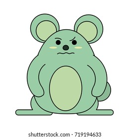 cute grumpy mouse icon image 