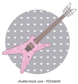 Cute grunge abstract guitar. Vector illustration