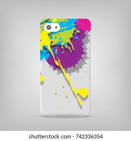 Cute grunge illustration on a phone case back