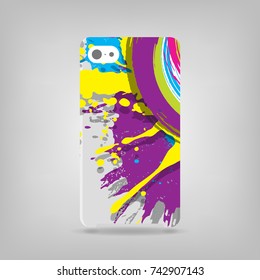 Cute grunge illustration on a phone case back