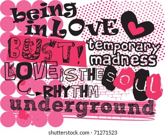cute grunge typography
