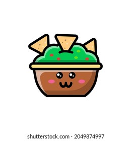  cute guacamole icon illustration vector graphic