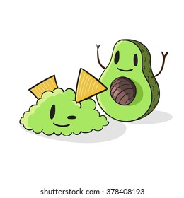 Cute Guacamole vector illustration