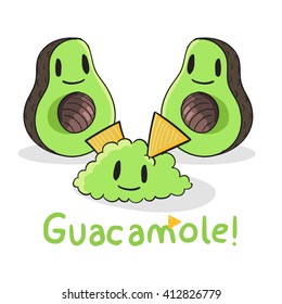 Cute Guacamole vector illustration