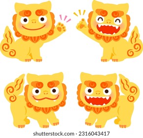 Cute guardian lions of Okinawa