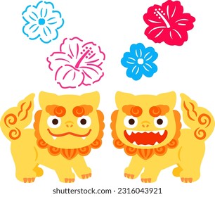 Cute guardian lions of Okinawa