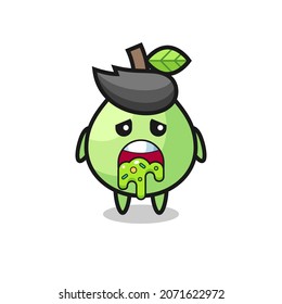 el lindo personaje guayaba con puke , diseño de estilo lindo para camiseta, pegatina, elemento logo