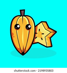 Cute guava fruit cartoon vector icon illustration. Animal Nature Icon Concept. Isolated Premium Vector. Flat Cartoon Style