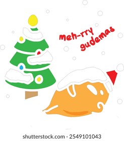 Cute Gudetama Christmas Meh-rry Gudemas