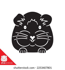 Cute Guinea Pig cartoon vector glyph icon 