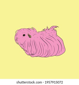 Cute Guinea Pig or Guineapig Pet Cartoon Illustration in Vector