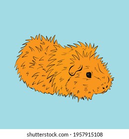 Cute Guinea Pig or Guineapig Pet Cartoon Illustration in Vector