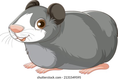 A Cute guinea pig on white background illustration