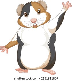 A Cute guinea pig on white background illustration