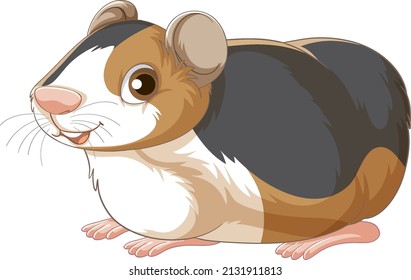 A Cute guinea pig on white background illustration