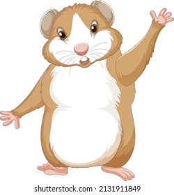 A Cute guinea pig on white background illustration