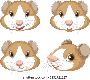 A Cute guinea pig on white background illustration