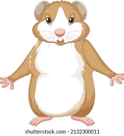 A Cute guinea pig on white background illustration