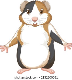 A Cute guinea pig on white background illustration